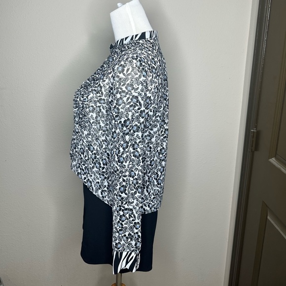 WHBM | Mixed Print Button Up Blouse - Picture 3 of 3